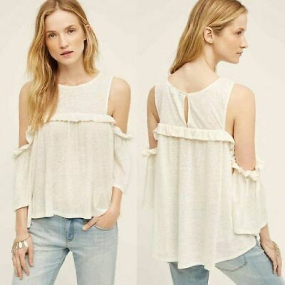 Anthropologie Meadow Rue Cold Shoulder Top